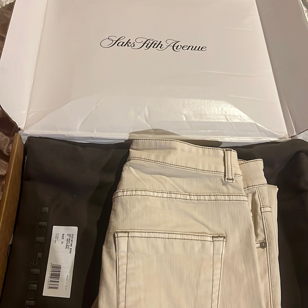 Saks fifth avenue/ size 31 (mens) / color: cream/natural  / new /tags attached